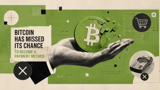 Bitcoin Has Missed Its Chance to Become a Payment Method