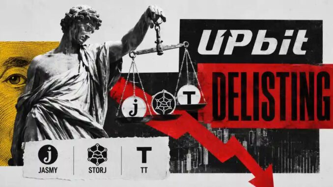 Upbit Delisting Puts JASMY, STORJ and TT Under Pressure