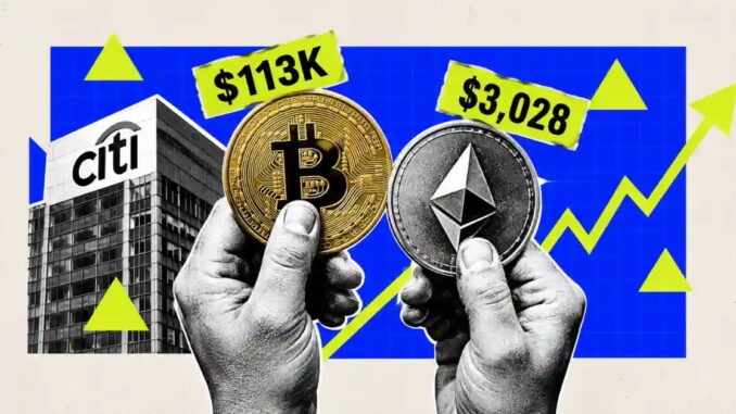 Citi Raises 12-Month Target to $113K, ETH